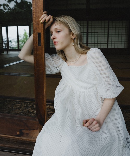 et.UNiVER ドレス Sheer Gingham Lace Dress : ZOZOTOWN Yahoo!店