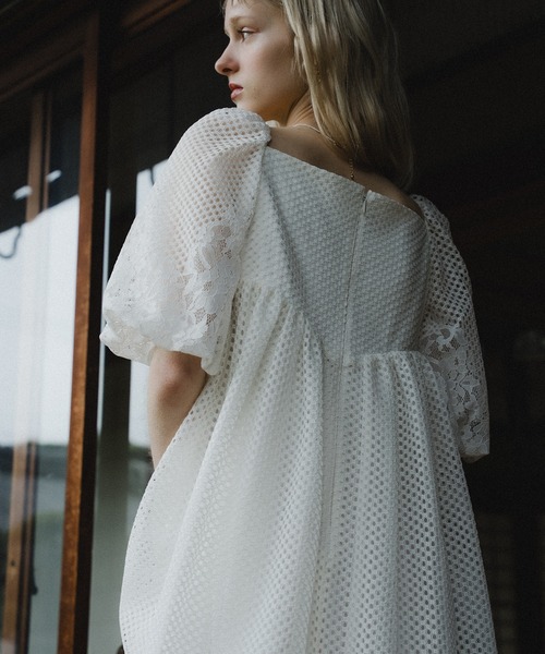 et.UNiVER ドレス Sheer Gingham Lace Dress : ZOZOTOWN Yahoo!店