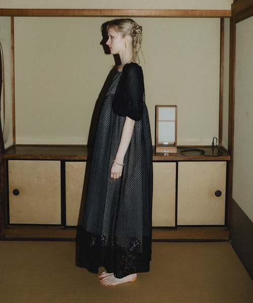 et.UNiVER ドレス Sheer Gingham Lace Dress : ZOZOTOWN Yahoo!店