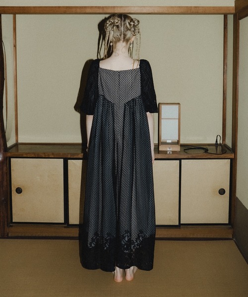 et.UNiVER ドレス Sheer Gingham Lace Dress : ZOZOTOWN Yahoo!店