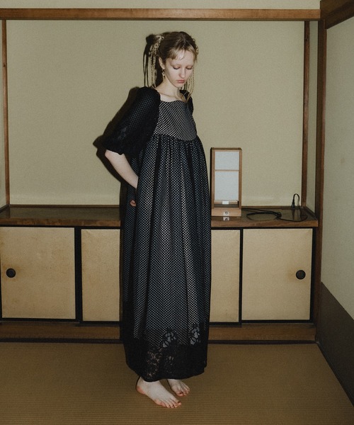 et.UNiVER ドレス Sheer Gingham Lace Dress : ZOZOTOWN Yahoo!店