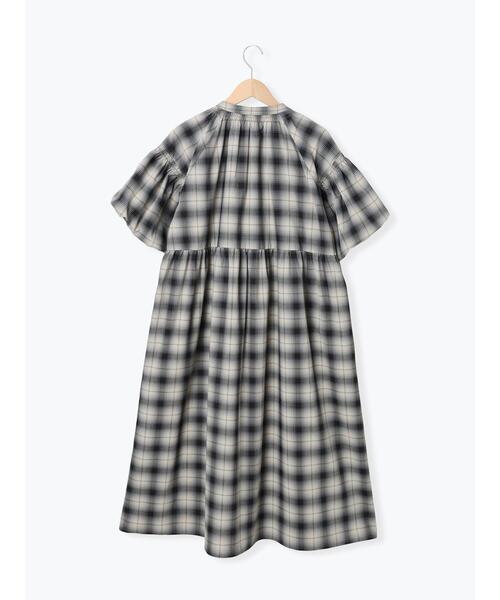 uvカット ワンピース 「遮熱」柄アソートバルーンスリーブワンピースの画像