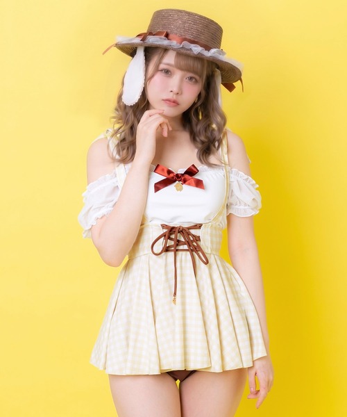 ディアマイラブ サンリオ ポムポムプリン 水着 DearMyLove 水着 ポムポムプリンジャンスカ水着 レディース : ZOZOTOWN