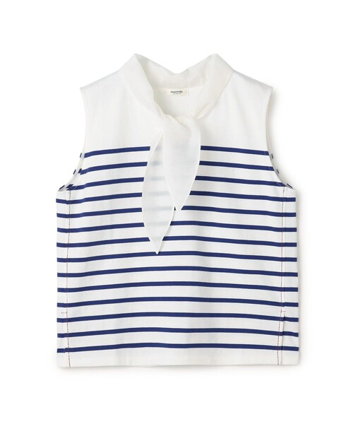MACPHEE（マカフィー） tシャツ パネルボーダー ノースリーブプル