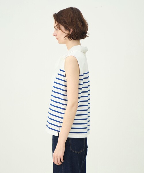 MACPHEE（マカフィー） tシャツ パネルボーダー ノースリーブプル