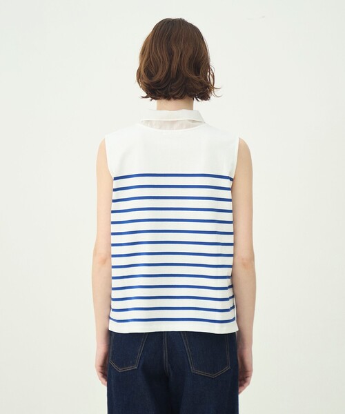 MACPHEE（マカフィー） tシャツ パネルボーダー ノースリーブプル