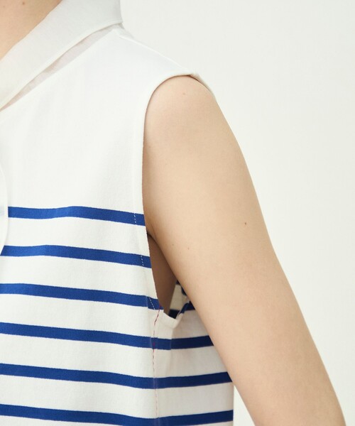 MACPHEE（マカフィー） tシャツ パネルボーダー ノースリーブプル