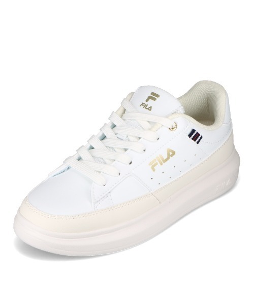 「FILA」 ローカットスニーカー 24.0cm ホワイト×ゴールド レディース_画像4