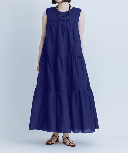 ワンピース 「AAYUSHI for ADAM ET ROPE'」別注Cotton voile long dress