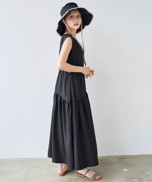 「mil」 ノースリーブワンピース S ダークブラウン レディース_画像6