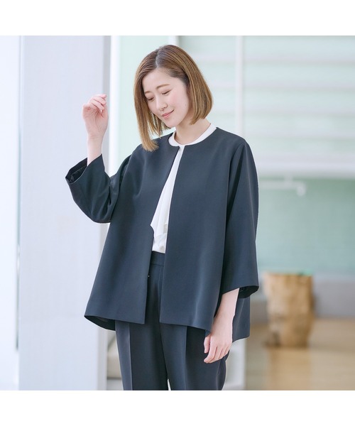 「AOYAMA」 セットアップ LL ブラック レディース_画像2