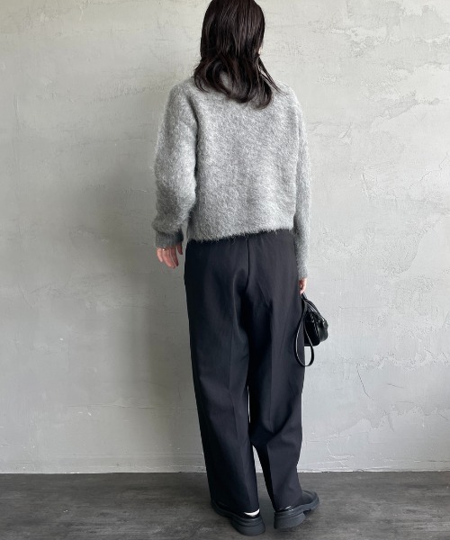 GYMPHLEX（ジムフレックス） カーディガン ショート丈 シャギーニット