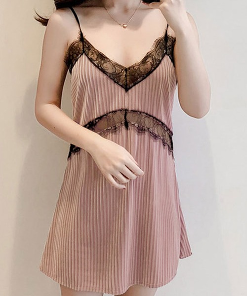 DAY CLOSET パジャマ ルームウェア レディース ベロア風レース