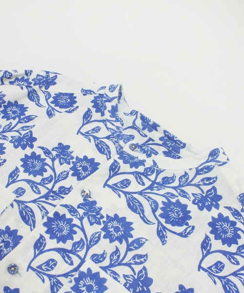 RNA-N ブラウス シャツ B2681 INDIA LINEN草花柄シャツ