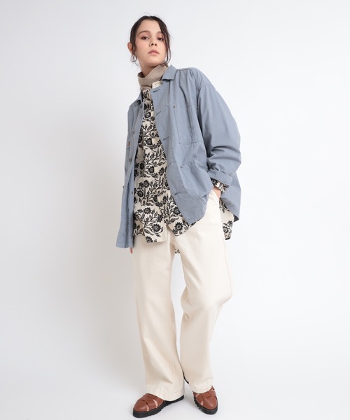RNA-N ブラウス シャツ B2681 INDIA LINEN草花柄シャツ