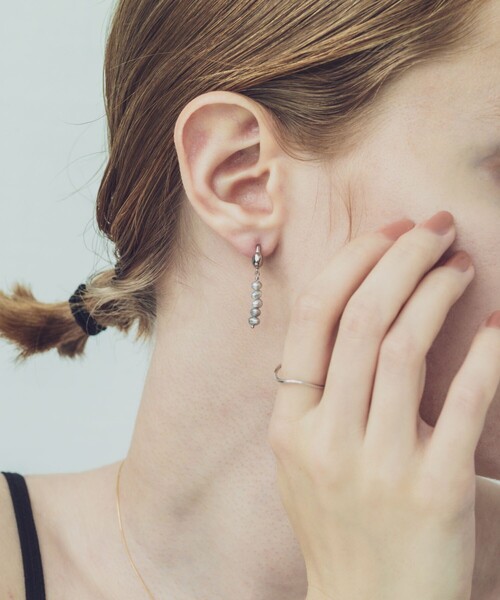 ete（エテ） イヤリング パール ストレートライン イヤリング