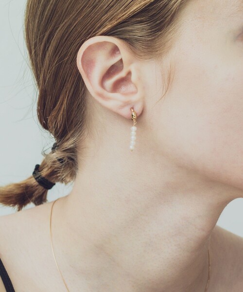 ete（エテ） イヤリング パール ストレートライン イヤリング