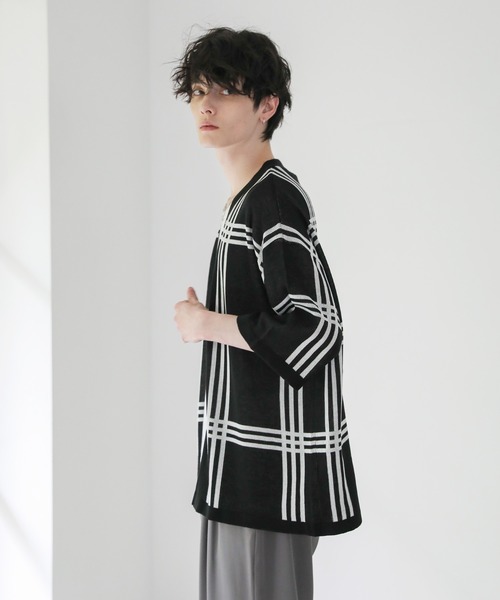 ASTRONOMY カーディガン 半袖サマーニットルーズカーディガン メンズ