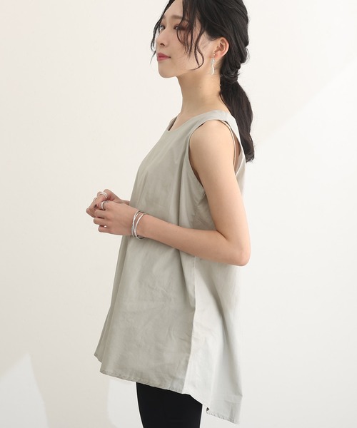 ノースリーブチュニックブラウス ElegChic ブラウス シャツ ノースリーブチュニック レディース