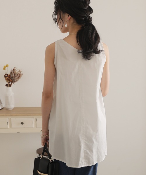 ElegChic ブラウス シャツ ノースリーブチュニック レディース