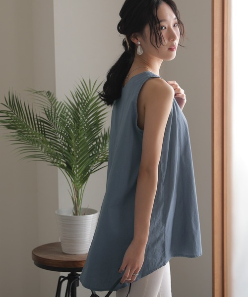 ElegChic ブラウス シャツ ノースリーブチュニック レディース