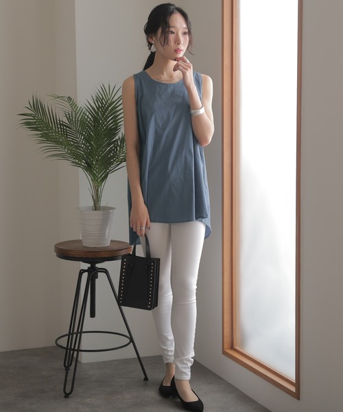 ElegChic ブラウス シャツ ノースリーブチュニック レディース