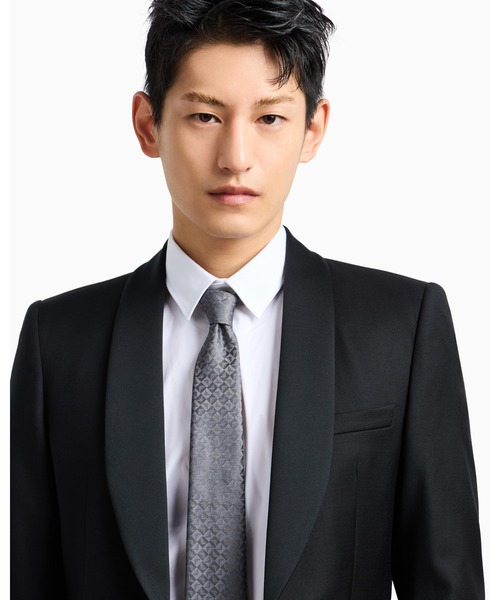 【国内即発】EMPORIO ARMANI ピュアシルク製 ネクタイ エンポリオ アルマーニ】ネクタイ ピュアシルク製 ジャカード