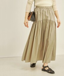 ジェア タフタ ロング スカート SHIPS スカート 「手洗い可能」タフタ ティアード ロング