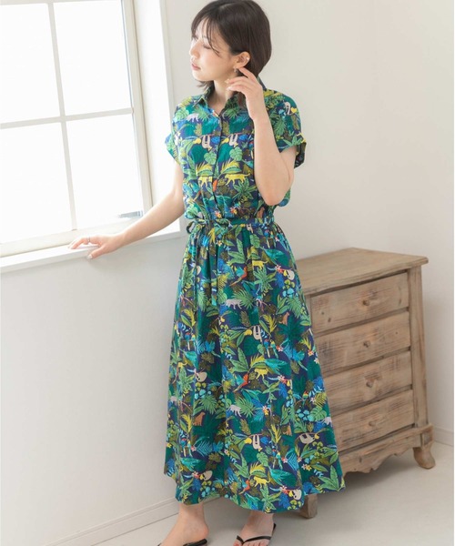 PREFERIR（プレフェリール） シャツワンピース プリント マキシ アロハ