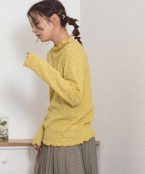 POU DOU DOU（プードゥドゥ） tシャツ 花柄ストレッチレースタートル