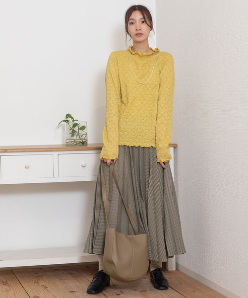 POU DOU DOU（プードゥドゥ） tシャツ 花柄ストレッチレースタートル