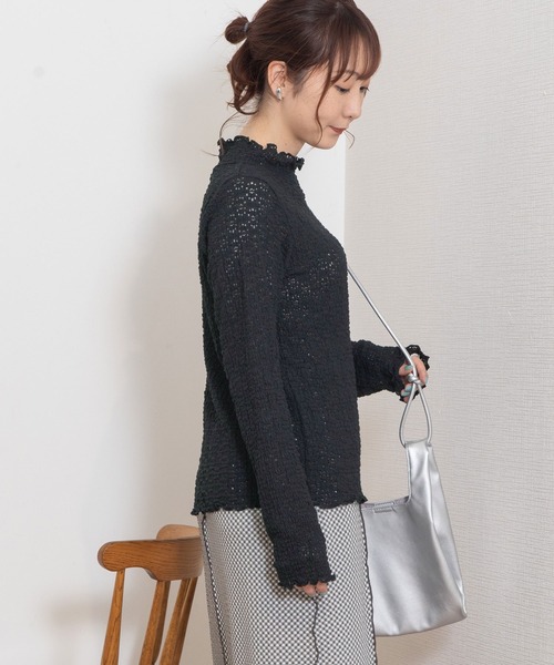 POU DOU DOU（プードゥドゥ） tシャツ 花柄ストレッチレースタートル