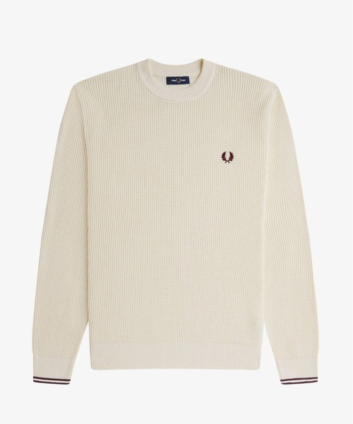 FRED PERRY ワッフル編みニット XL ベージュ FRED PERRY（フレッドペリー） セーター ニット Waffle Stitch Jumper