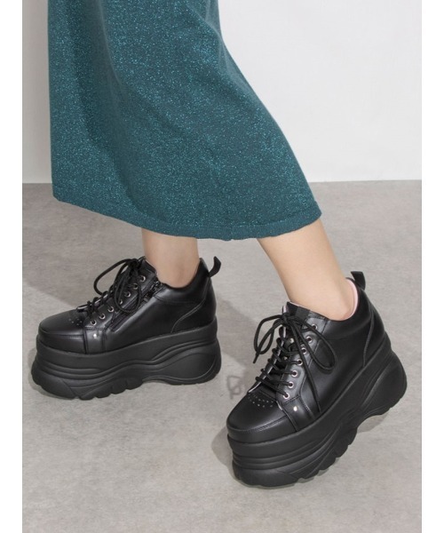 Mafmof（マフモフ） スニーカー 9cmソール厚底レースアップスニーカー