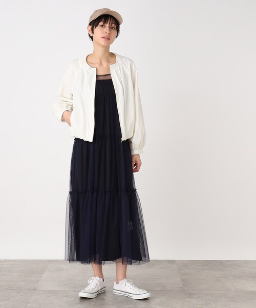 THE SHOP TK ワンピース 「SETアイテム」チュールレイヤードワンピース