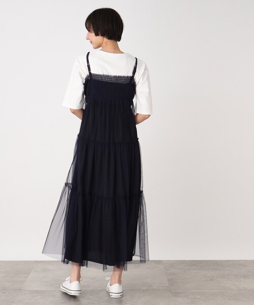 THE SHOP TK ワンピース 「SETアイテム」チュールレイヤードワンピース