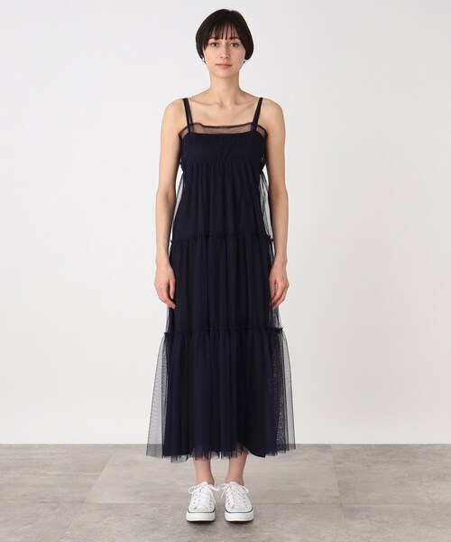 THE SHOP TK ワンピース 「SETアイテム」チュールレイヤードワンピース