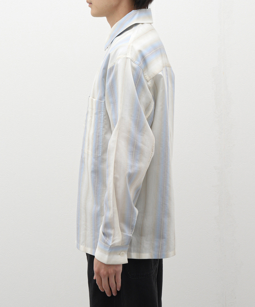 LEMAIRE ホワイト 半袖シャツ LEMAIRE(ルメール) ノーカラー半袖シャツ ホワイト サイズ 48
