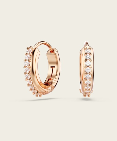 【新品・未使用】 SWAROVSKI ローズゴールド フープピアス SWAROVSKI ピアス 「公式」「スワロフスキー」Matrix フープ