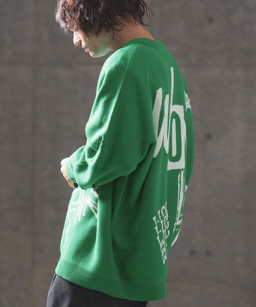 GLIMCLAP セーター ニット mn2979- Logo jacquard oversized sweater 