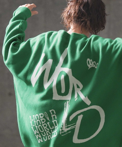 GLIMCLAP セーター ニット mn2979- Logo jacquard oversized sweater 