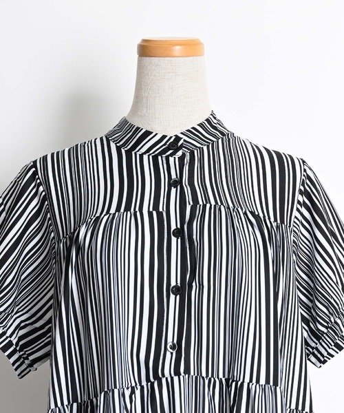 marai（マーライ） ワンピース ゼブラ柄 半袖 ティアードマキシ