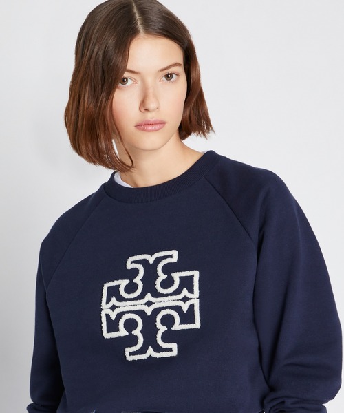 トリーバーチ リネン 長袖 ニット パーカー XS ネイビー系 Tory Burch レディース Tory Burch - トリーバーチ リネン 長袖 ニット パーカー XS ネイビー