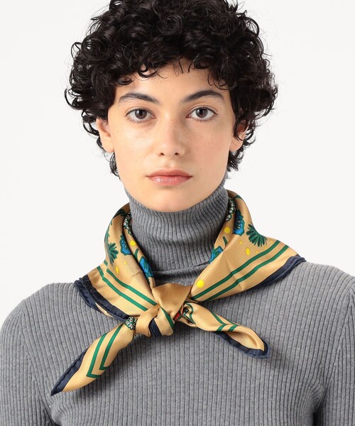 manipuri シルクバンダナスカーフ manipuri スカーフ バンダナ FLOWER シルクスカーフ レディース