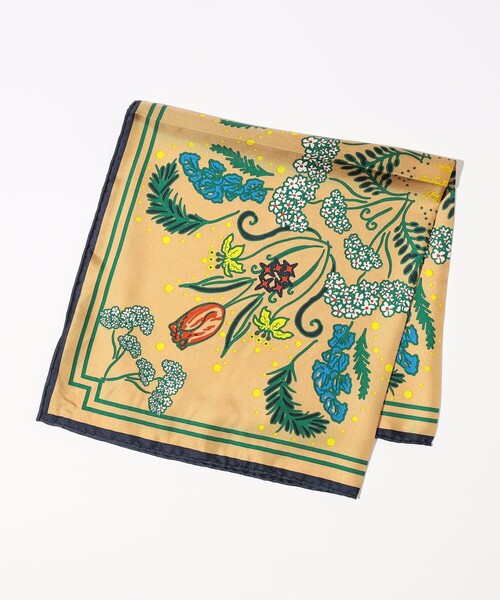 manipuri スカーフ バンダナ FLOWER シルクスカーフ レディース