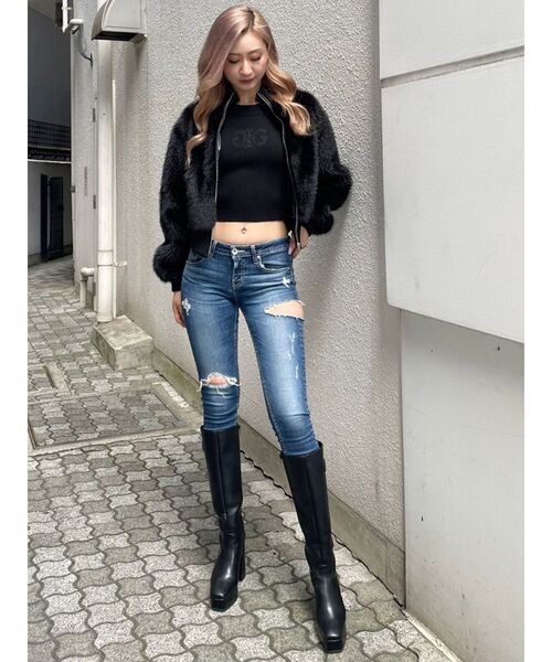 GYDA コート アウター RIBエコファーショートコート レディース