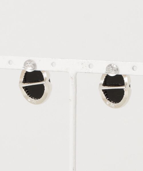 vv ピアス vv.jewelry /オーバルオニキスピアス silver925 レディース