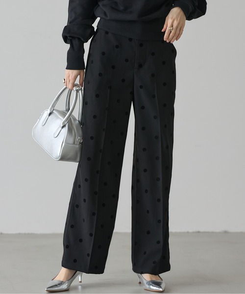 &. NOSTALGIA パンツ 「ZOZO限定」フロッキードットワイドパンツ