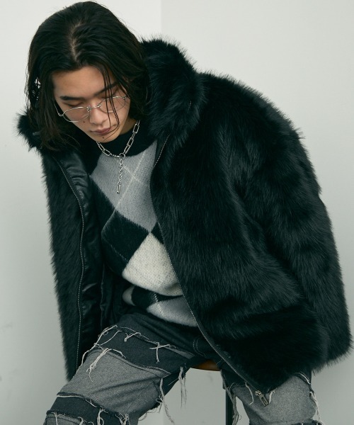 Shoowtime（ショウタイム） ブルゾン アウター Volume eco fur zip up