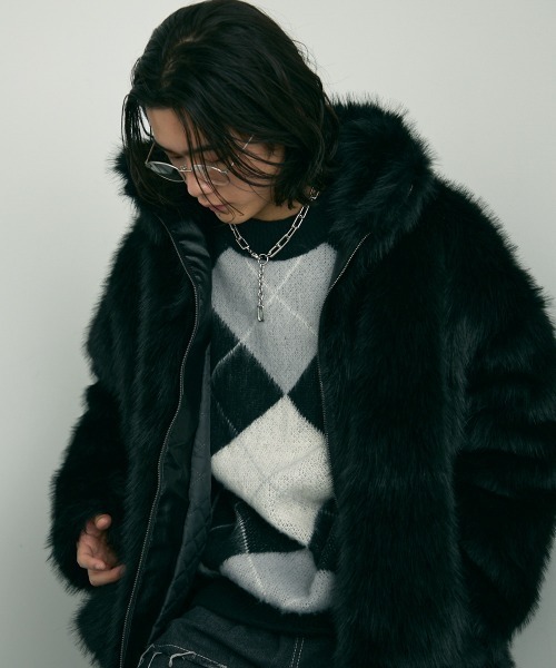 Shoowtime（ショウタイム） ブルゾン アウター Volume eco fur zip up